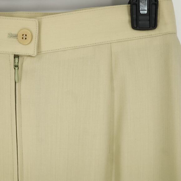 Louis Feraud Skirt Womens 8 Beige Gold Wool Blend Lined Pencil Back Zip Vintage - Picture 8 of 12